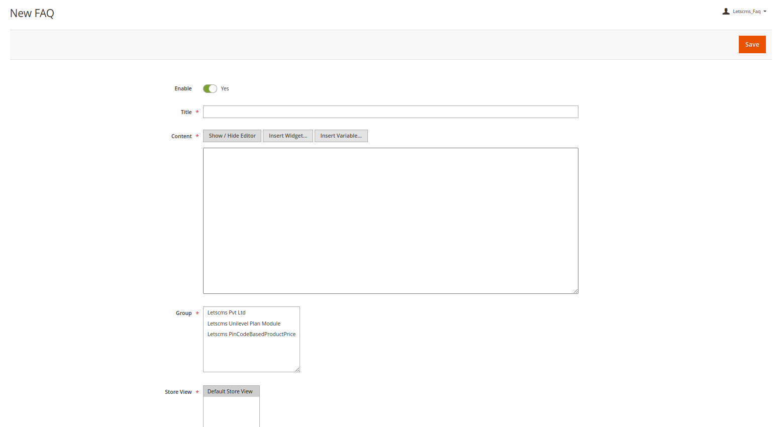 genralconfig Letscms FAQ page