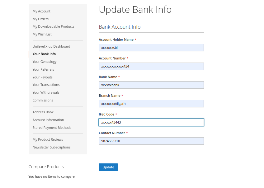 Unilevel X-up mlm  bankdata_user