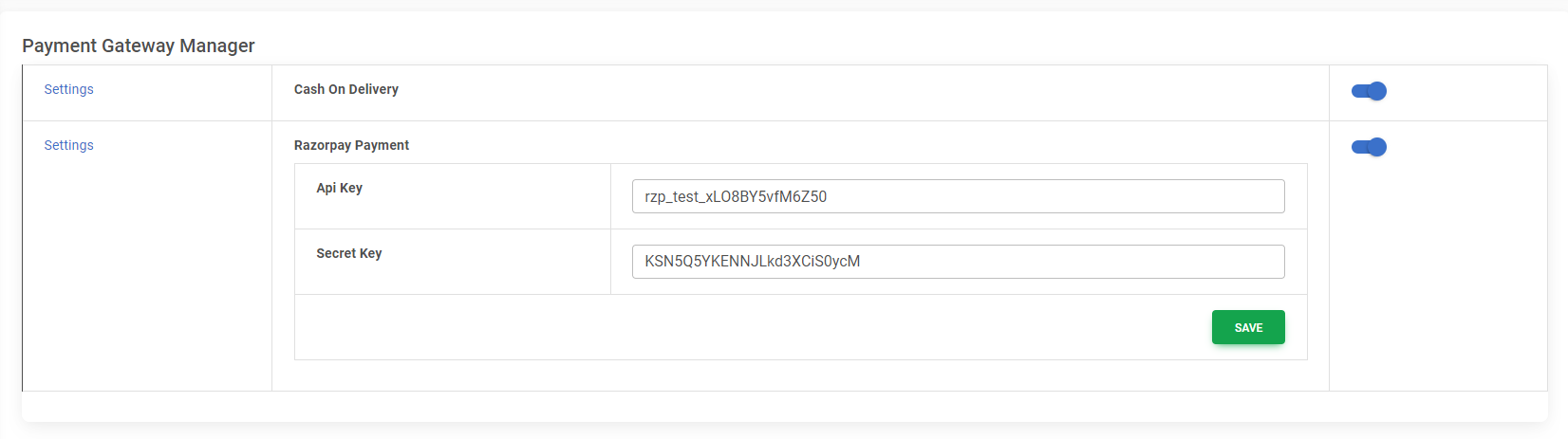 unilevel mlm payment gatwways Settings